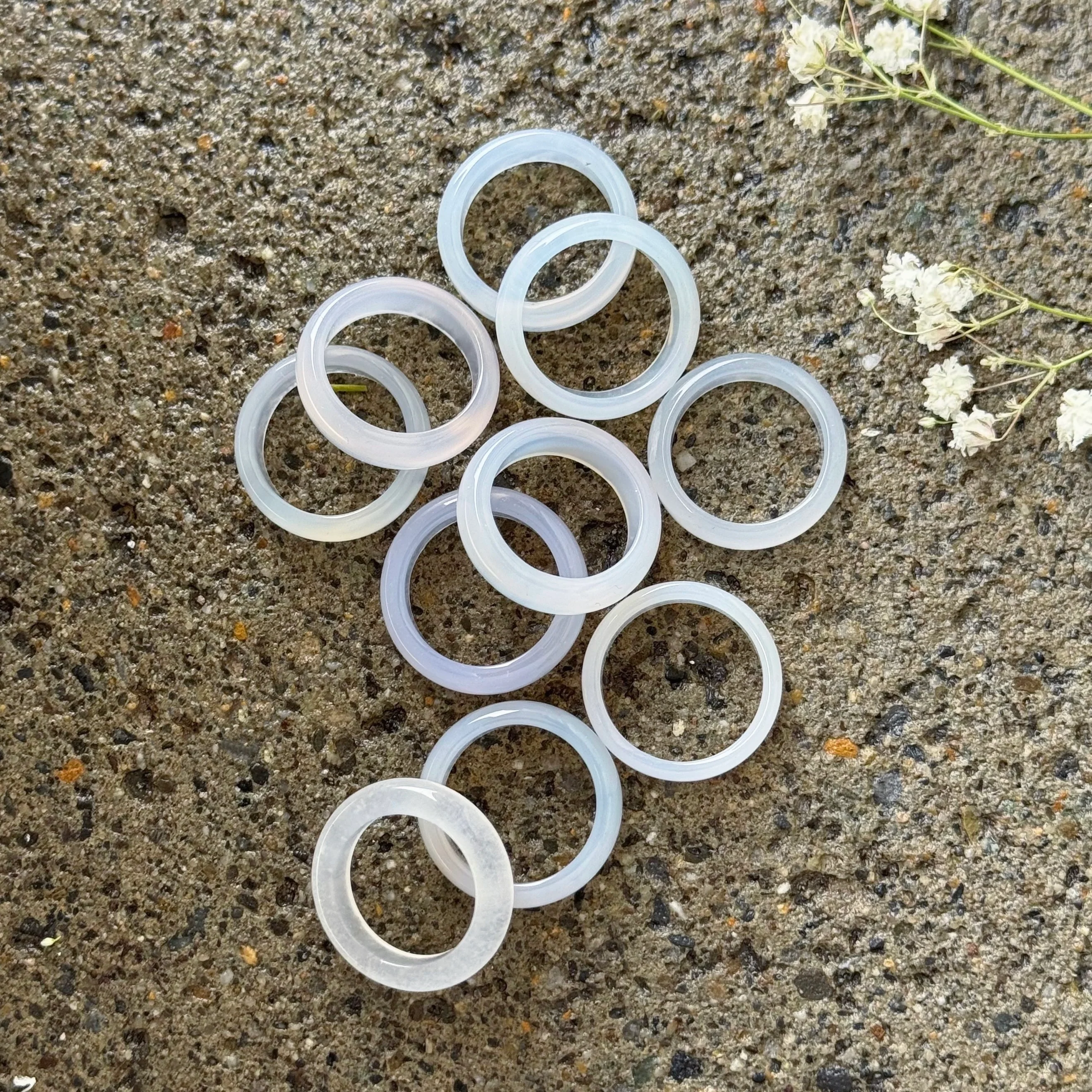 5MM WHITE JADE ring