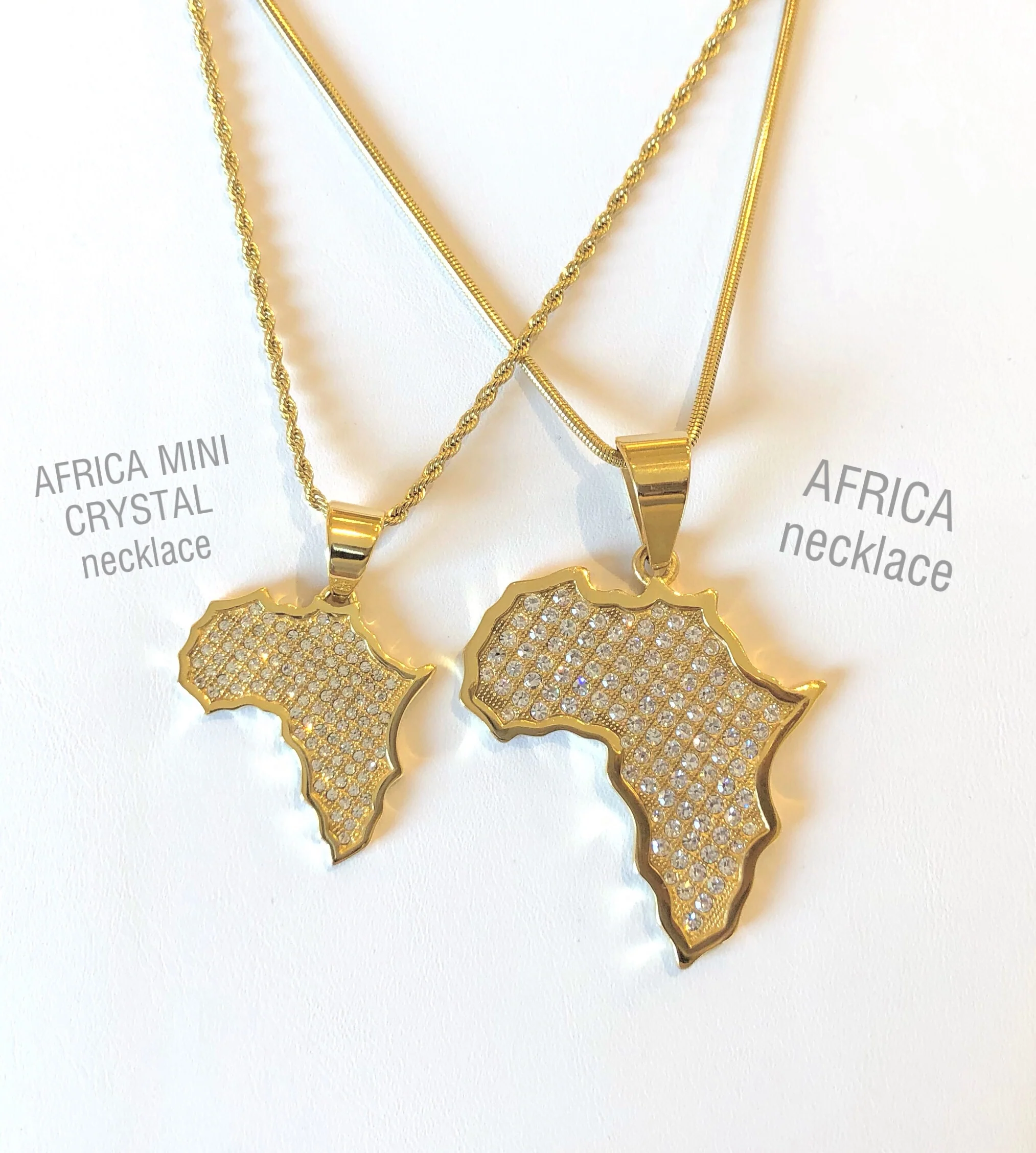 LARGE CRYSTAL AFRICA COUNTRY MAP necklace - Image 3