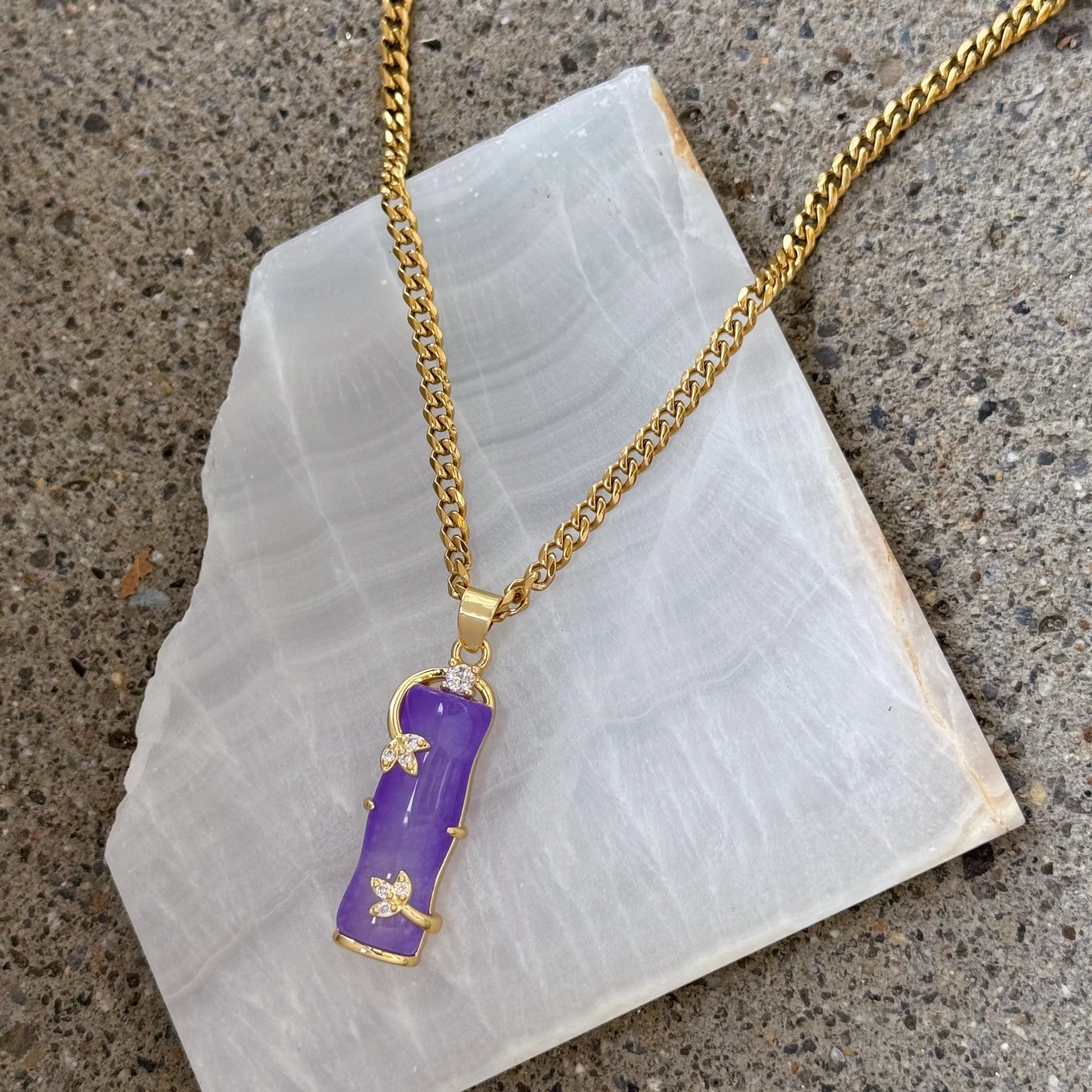 BAMBOO PURPLE JADE necklace