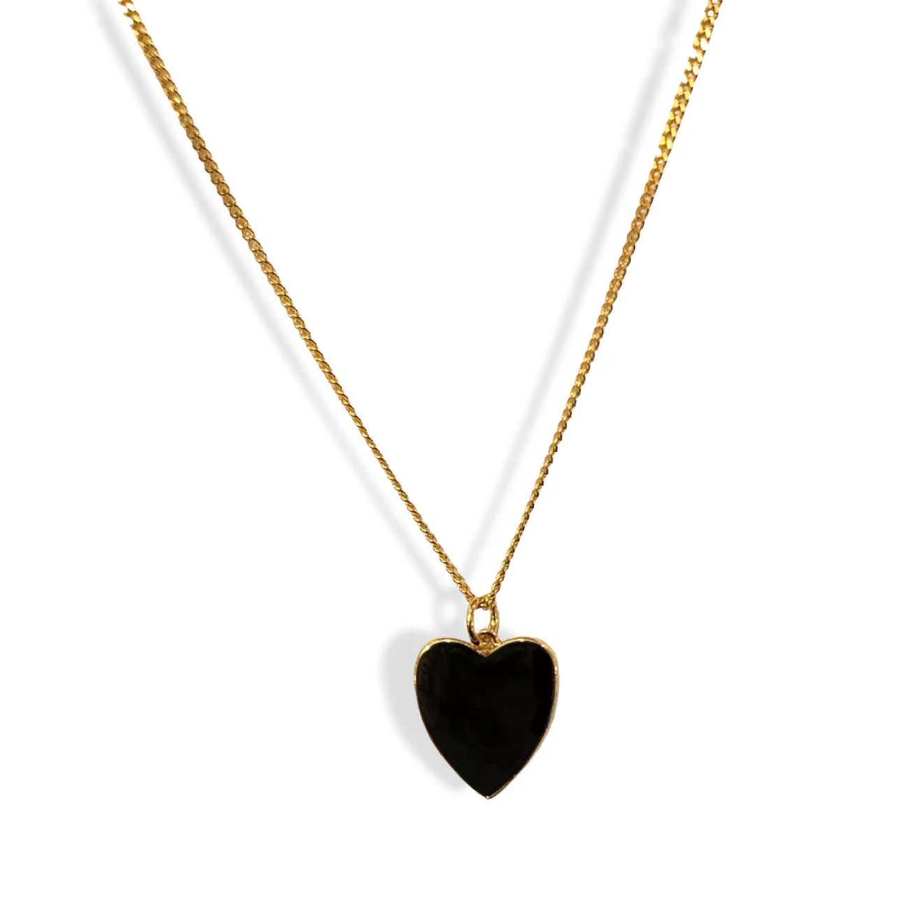 BLACK ENAMEL HEART MINI necklace - Image 2