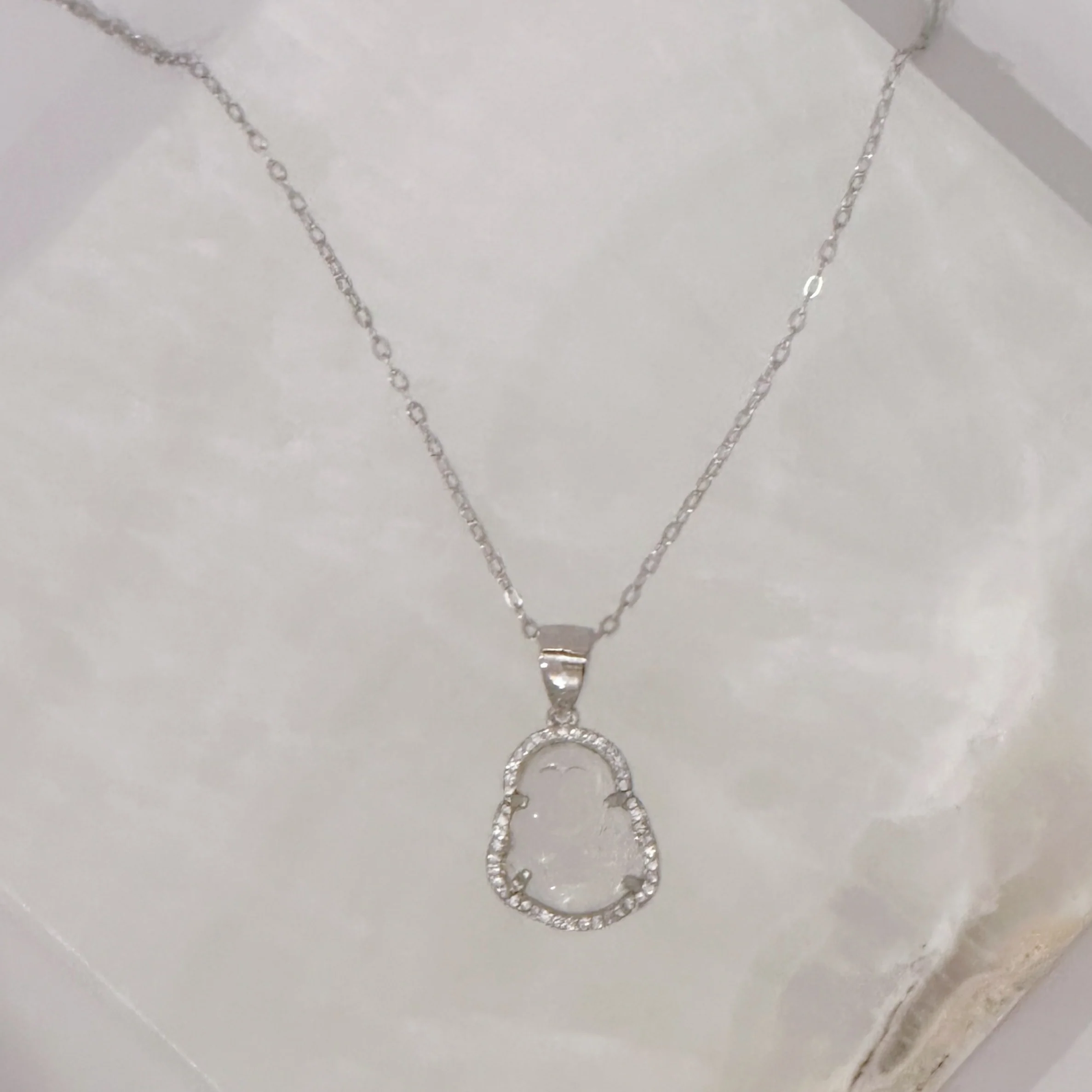 BUDDHA WHITE JADE SUPER MINI necklace - Image 2