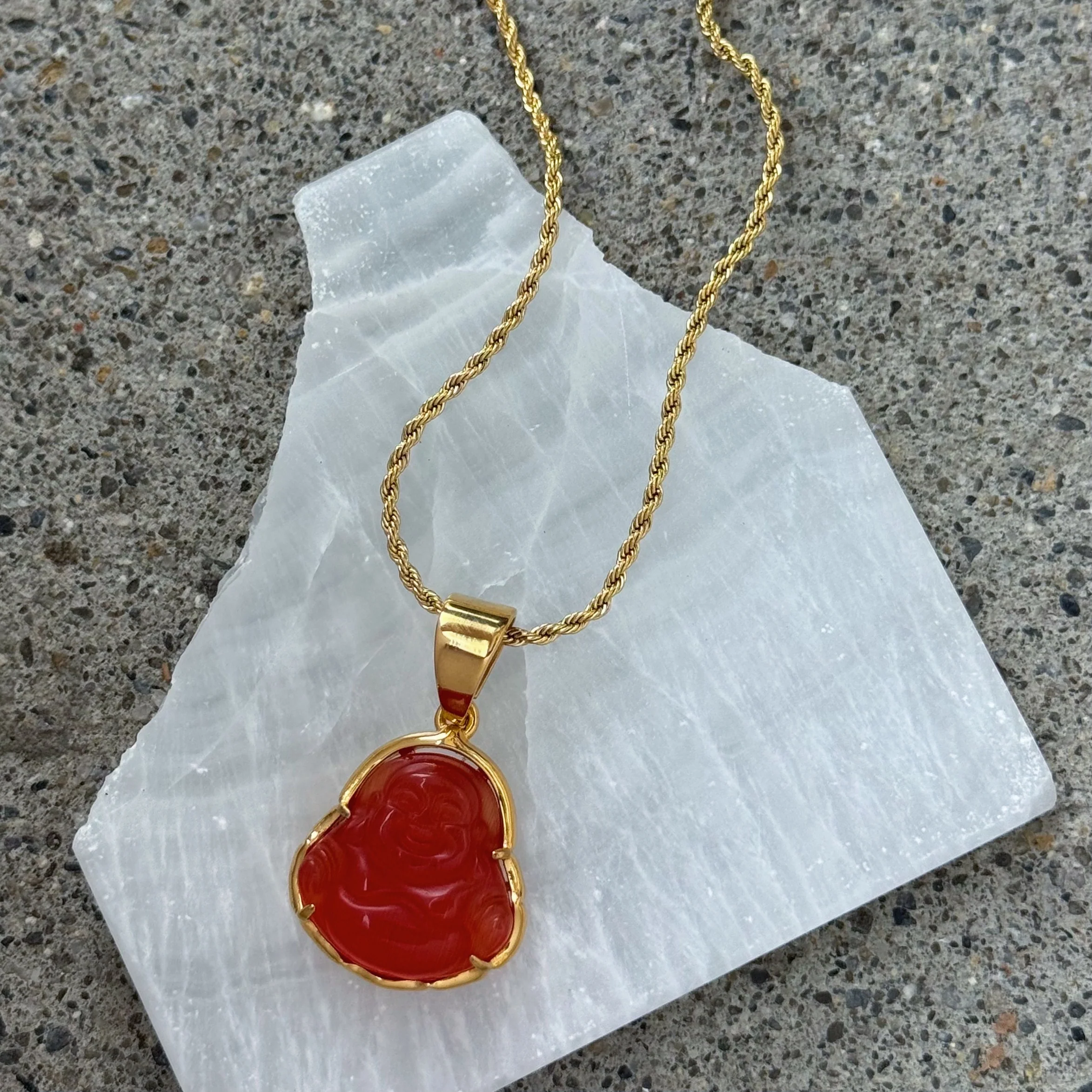 RED BUDDHA STEEL MINI necklace
