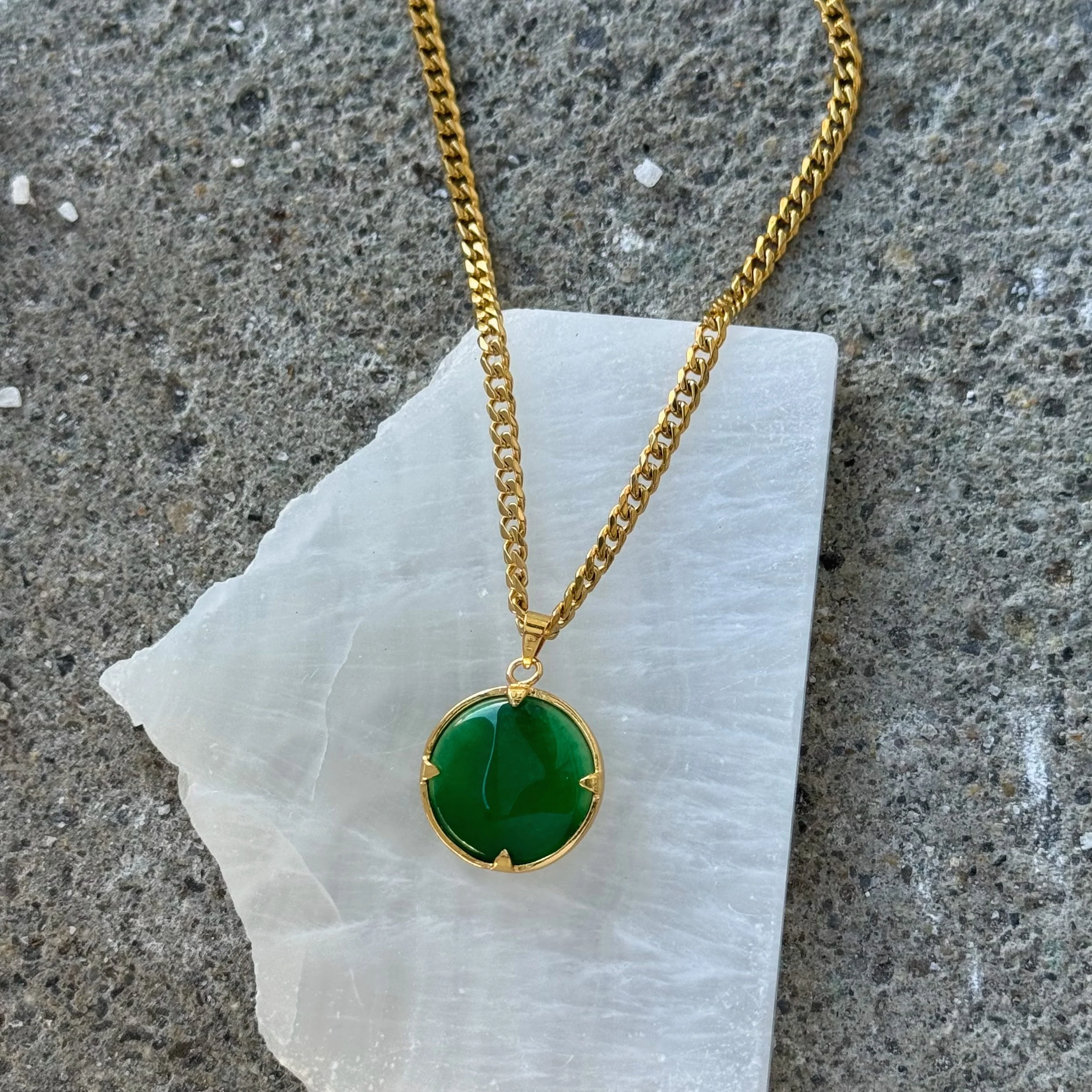 BUDDHA REVERSIBLE GREEN JADE MINI necklace - Image 2