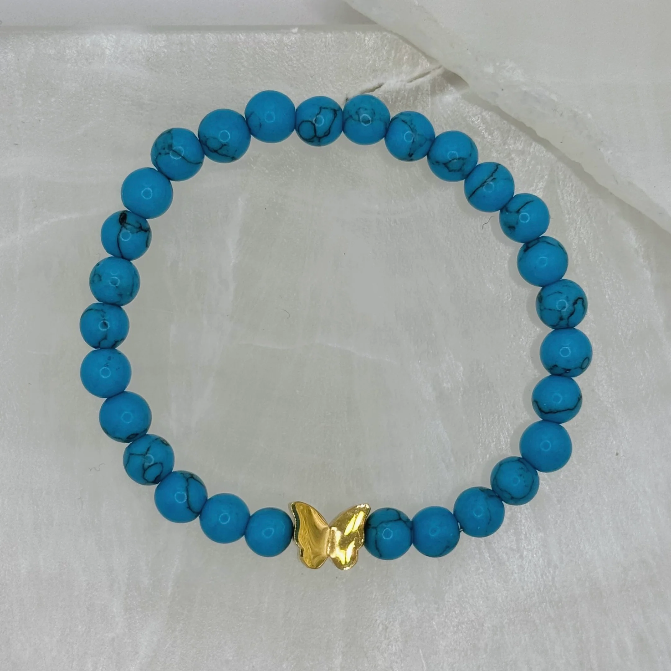 BUTTERFLY TURQUOISE BEAD bracelet