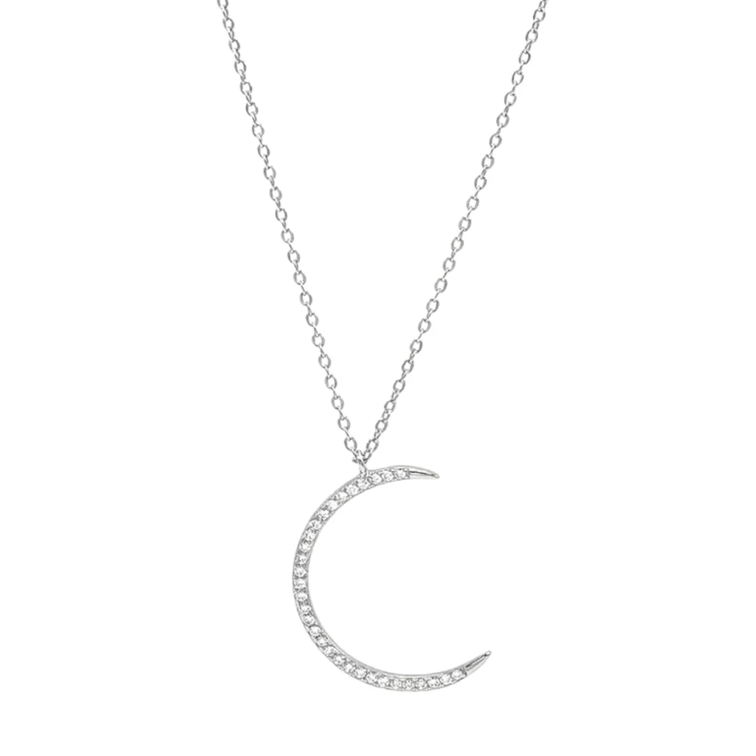 CRYSTAL CRESCENT MOON MINI DAINTY necklace - Image 2