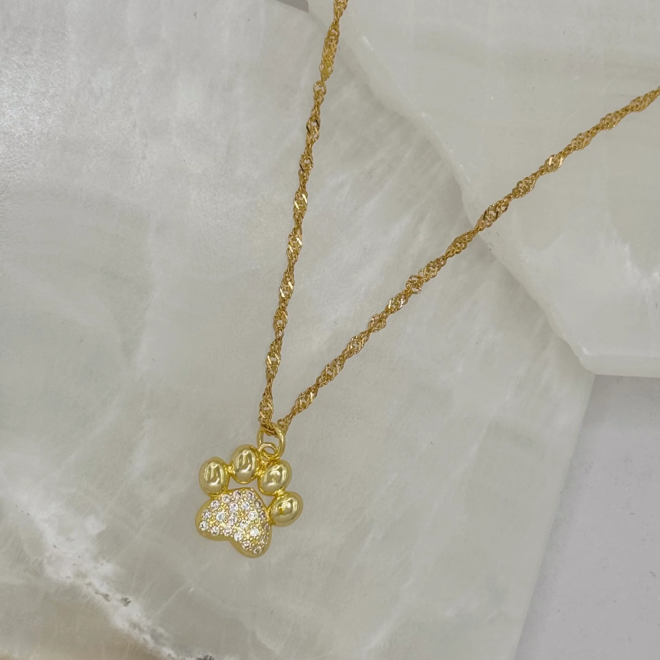 CRYSTAL PAW PRINT II necklace