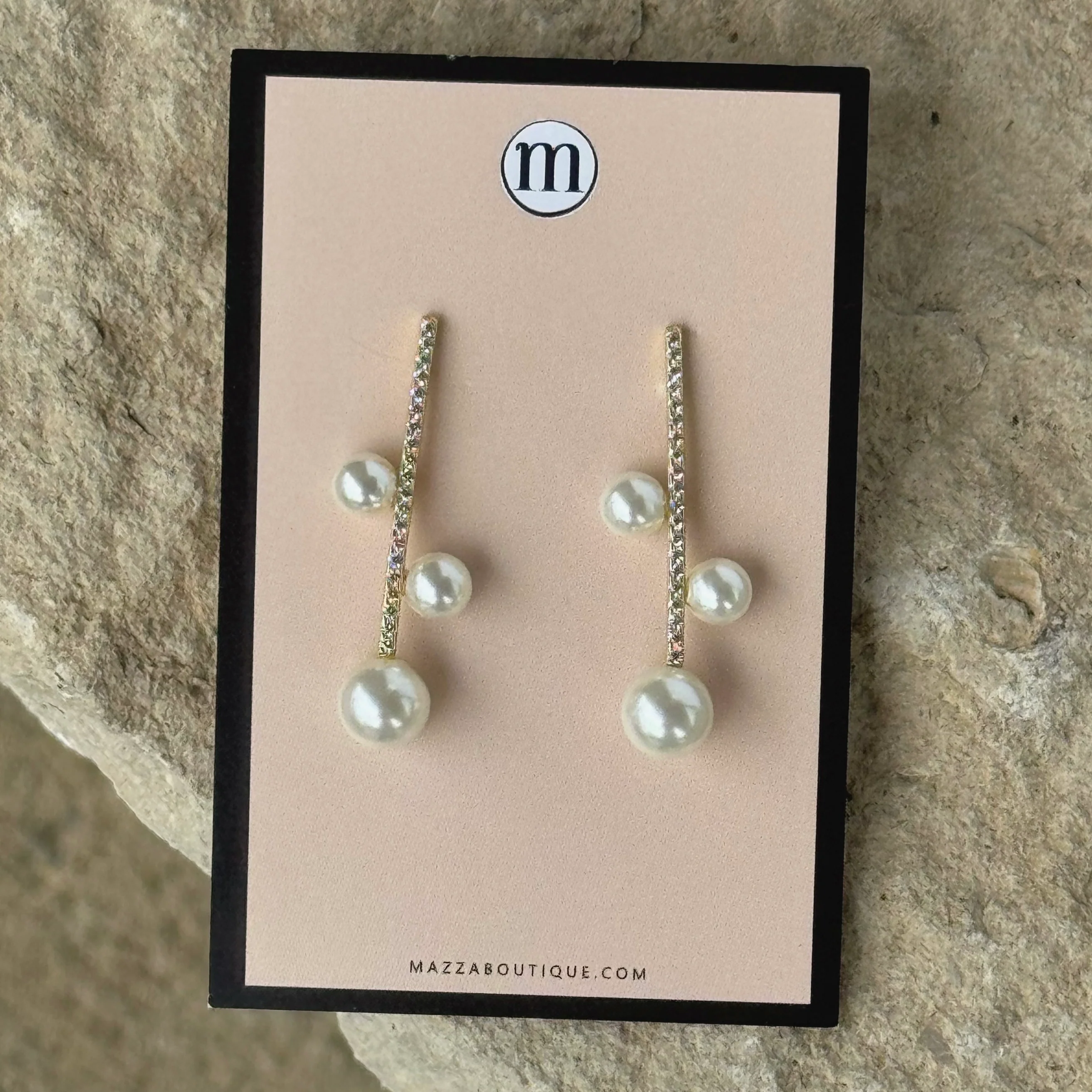 GOLD CRYSTAL PEARL DROP earrings