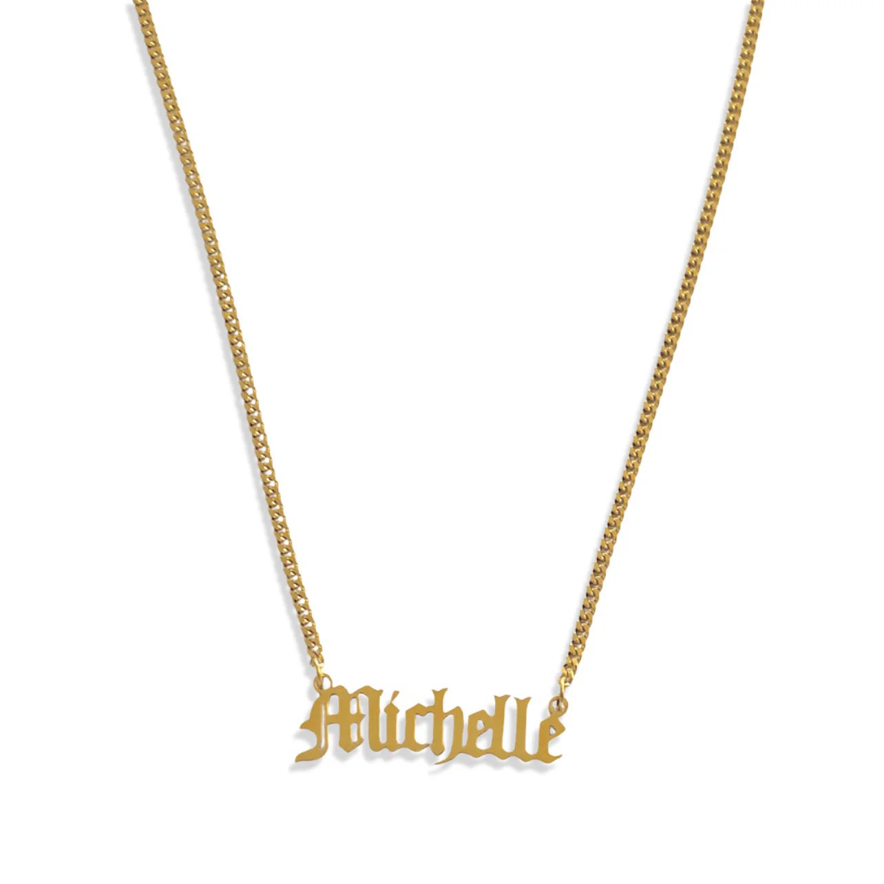 CUSTOM OLD ENGLISH NAMEPLATE necklace - Image 3