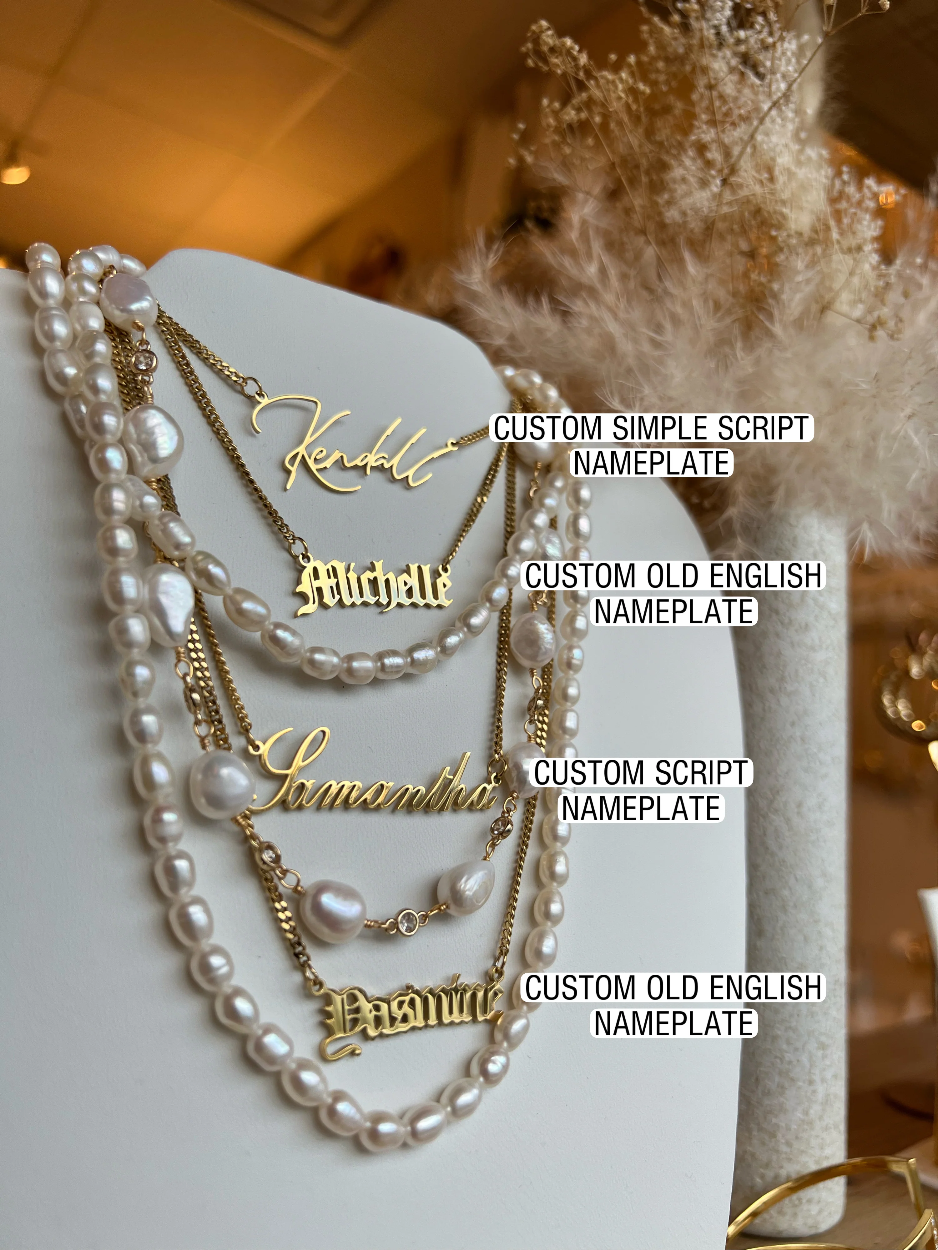 CUSTOM OLD ENGLISH NAMEPLATE necklace - Image 4