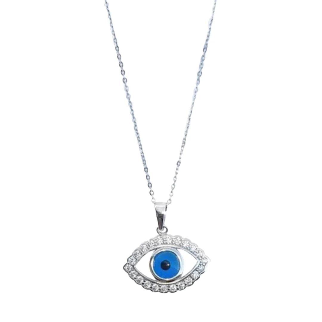 SILVER CRYSTAL EVIL EYE MINI necklace - Image 2