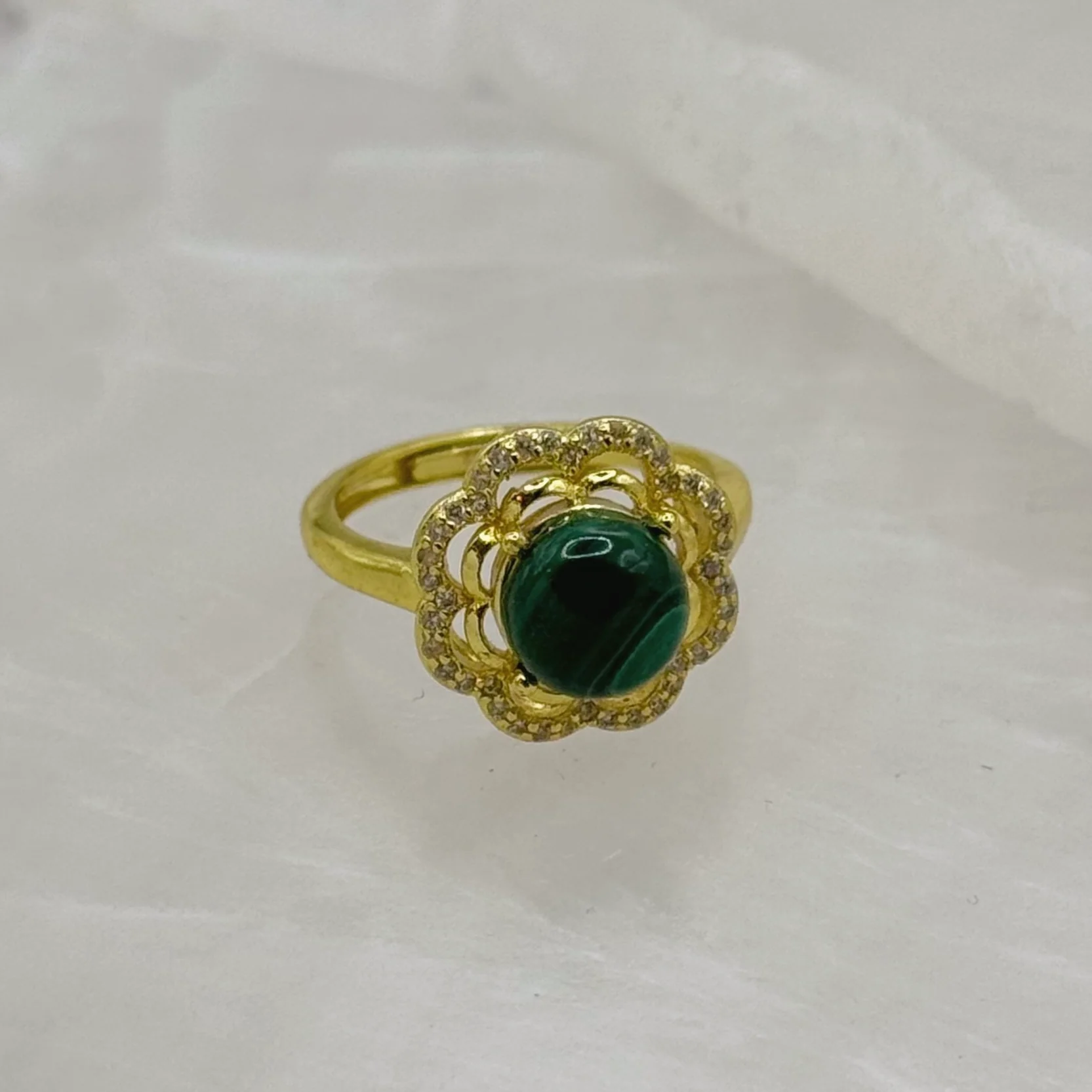 FLOWER MALACHITE ring