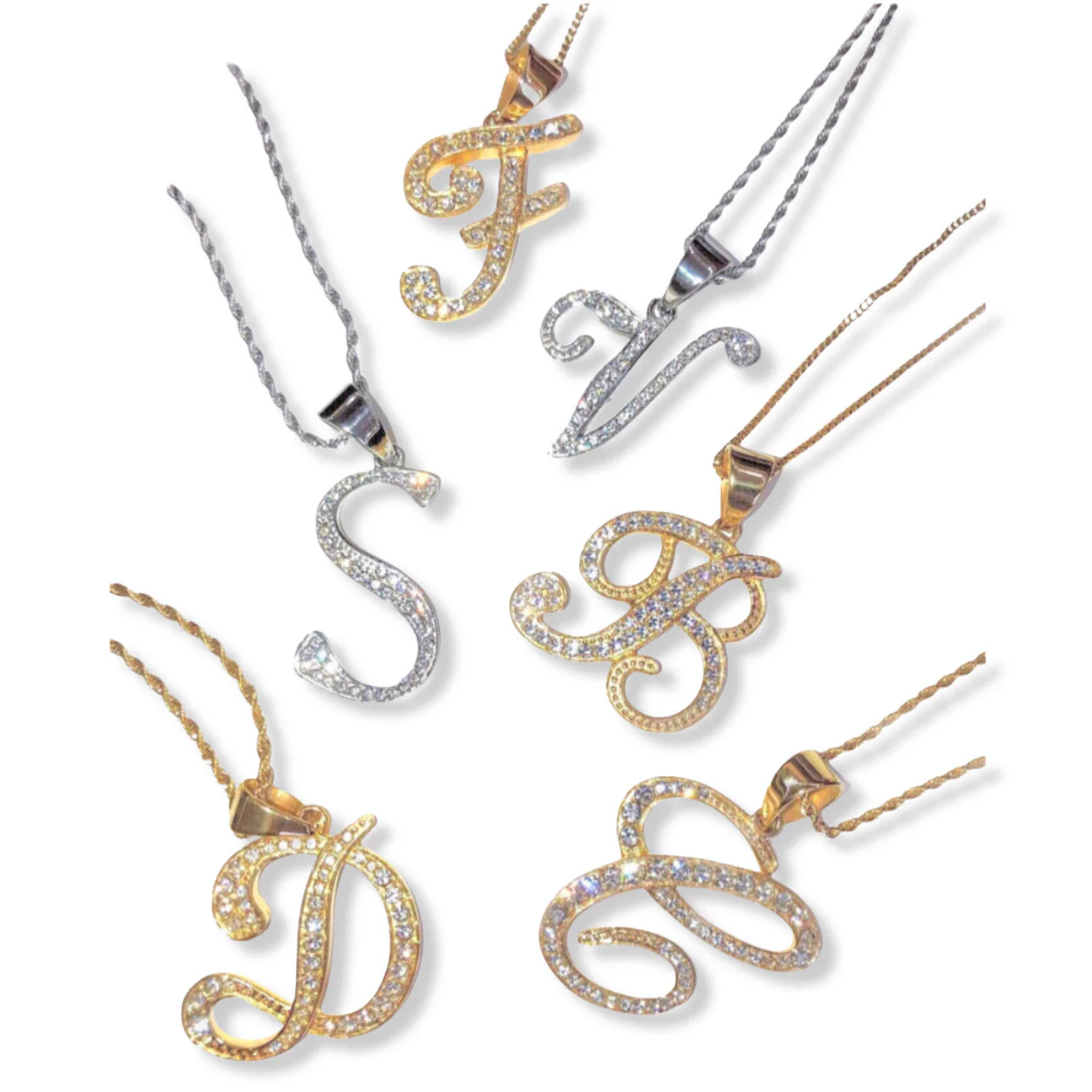 GOLD CURSIVE INITIAL STEEL necklace - Image 2