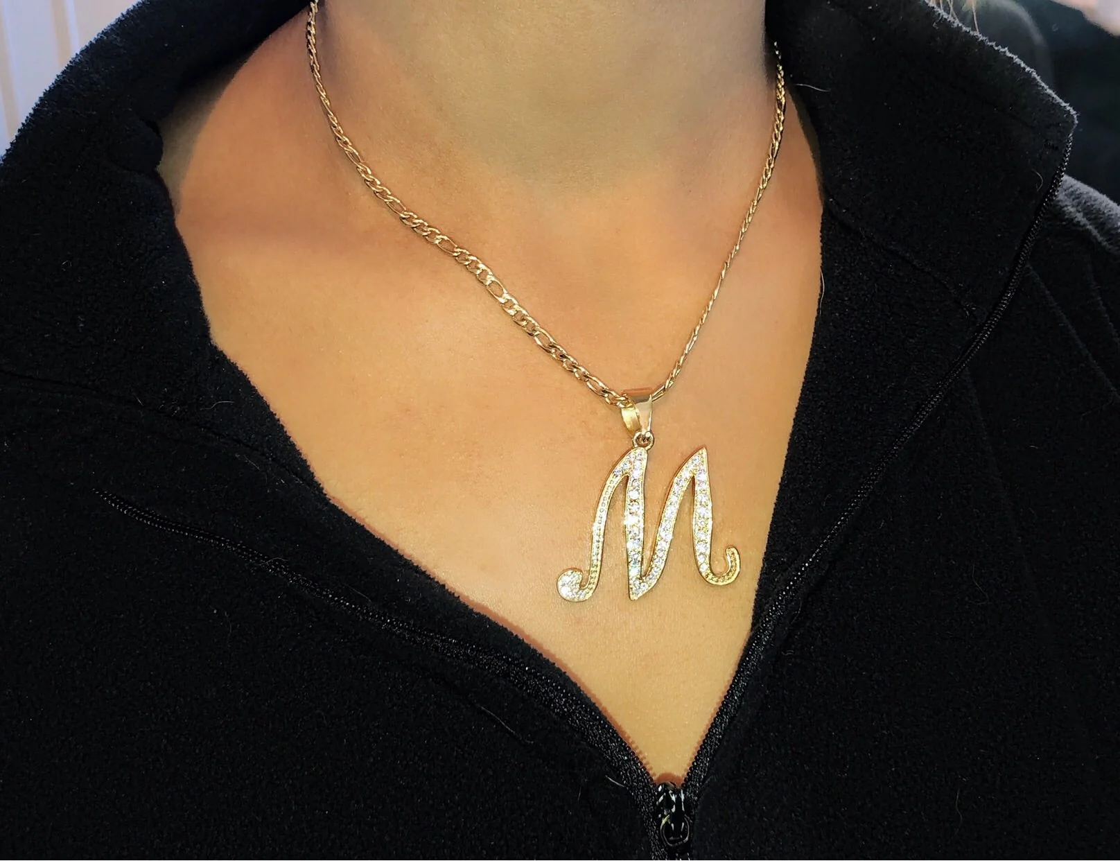 GOLD CURSIVE INITIAL STEEL necklace - Image 3