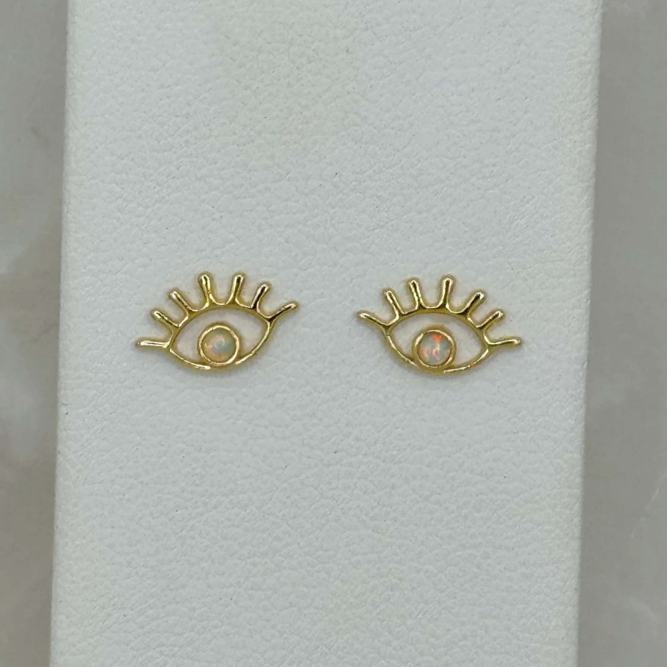 GOLD OPAL EYE STUD earrings - Image 2