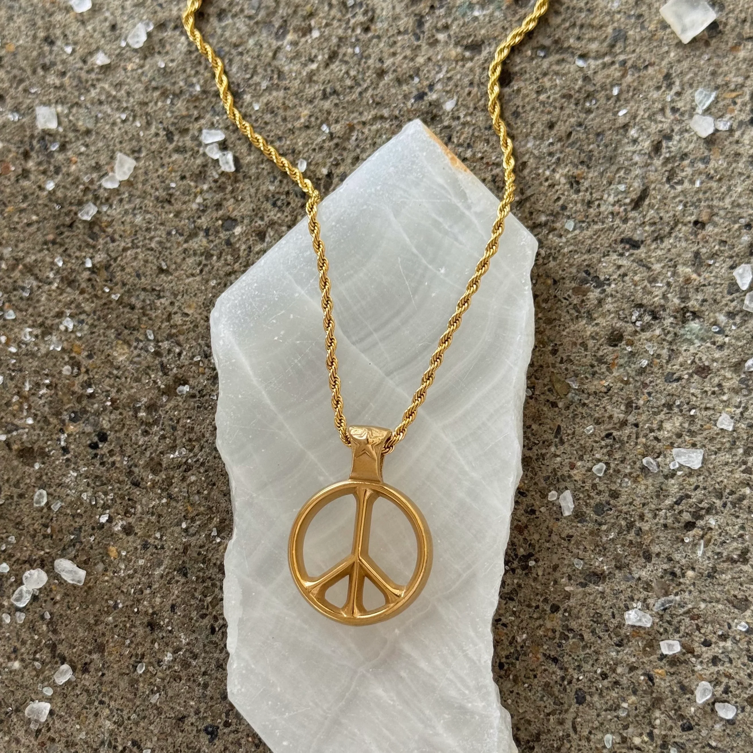 GOLD PEACE MEDLLION necklace