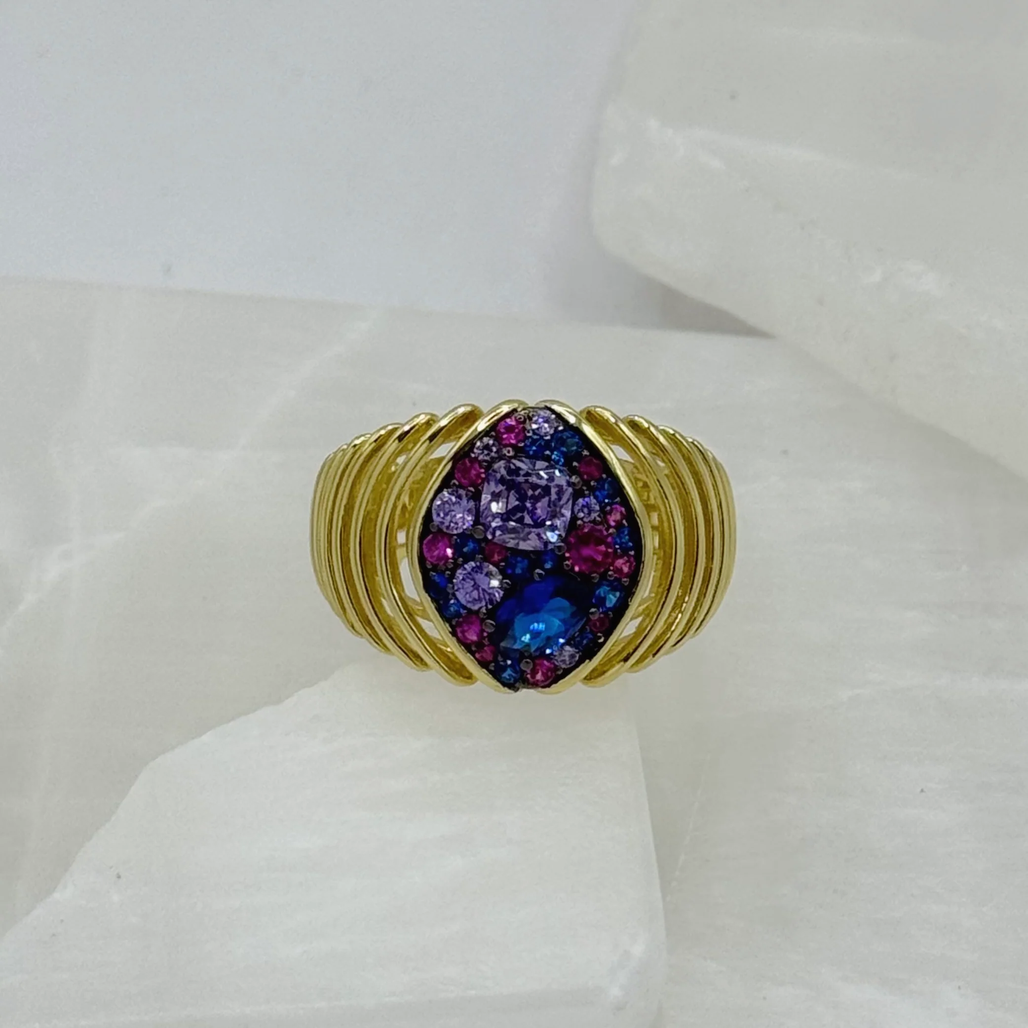 GOLD PURPLE DREAM CAGED ring - Image 2
