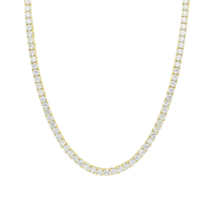 3MM GOLD STERLING TENNIS necklace - Image 2