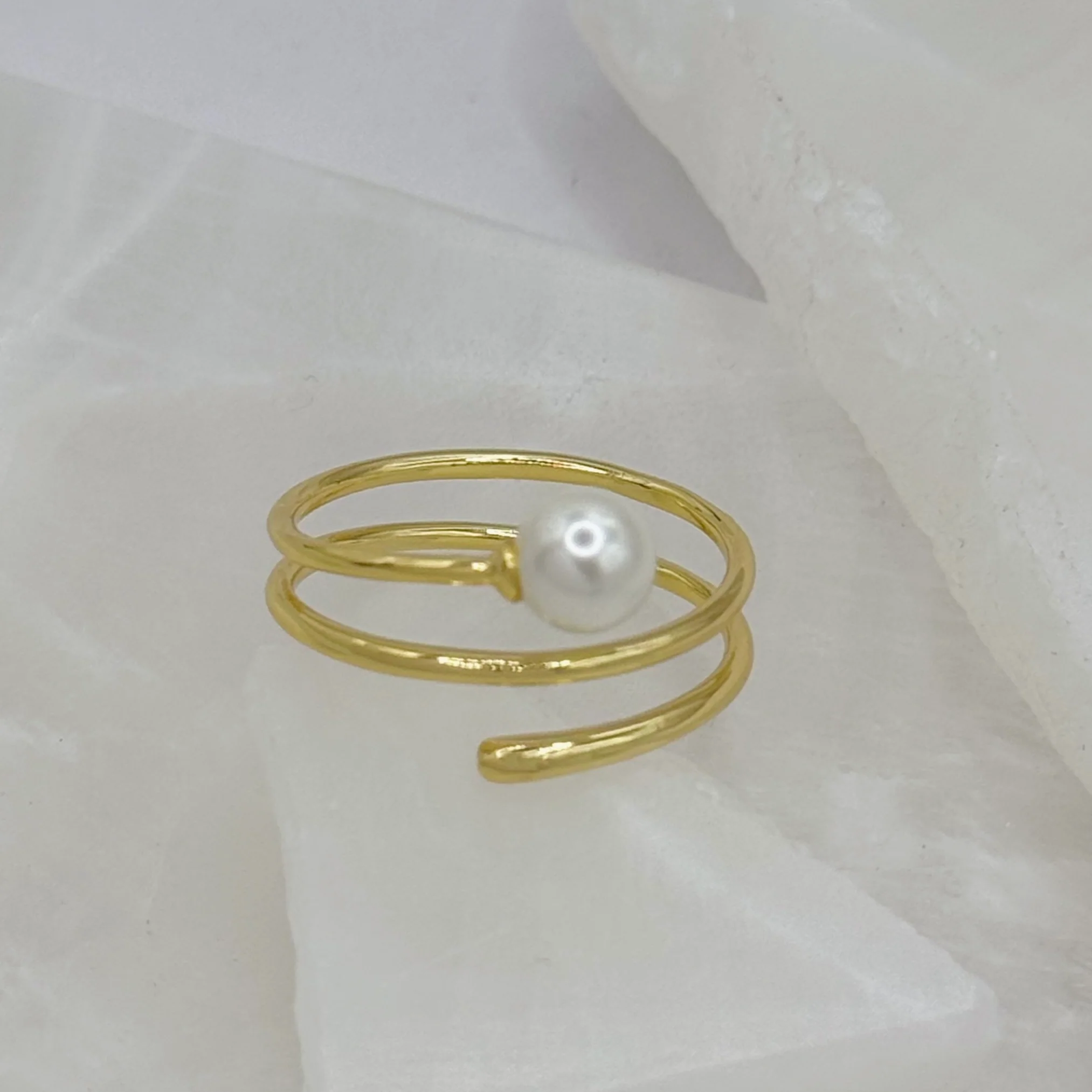 GOLD SWIRL PEARL ring - Image 2