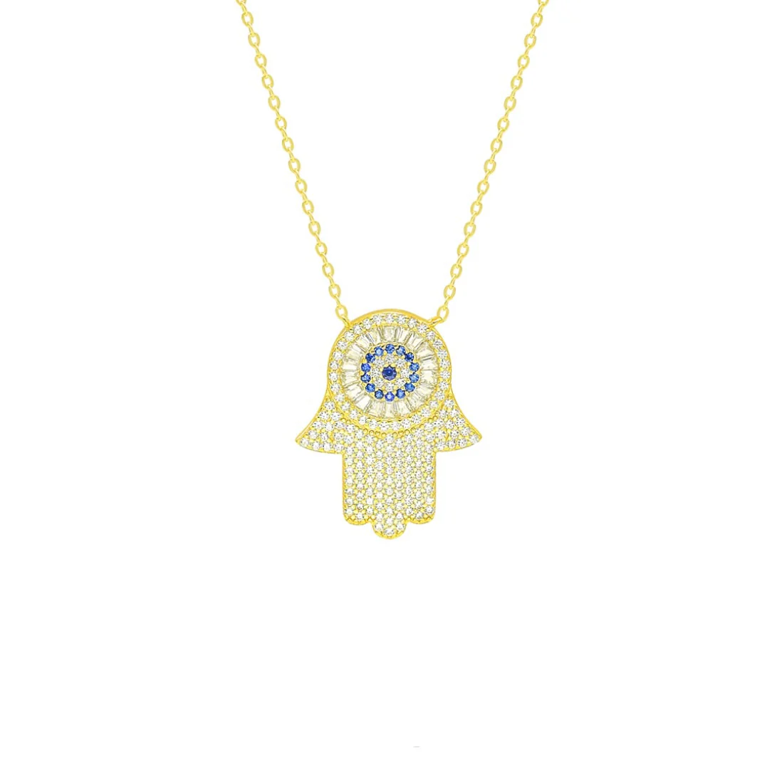 HAMSA SAPPHIRE EYE necklace - Image 2