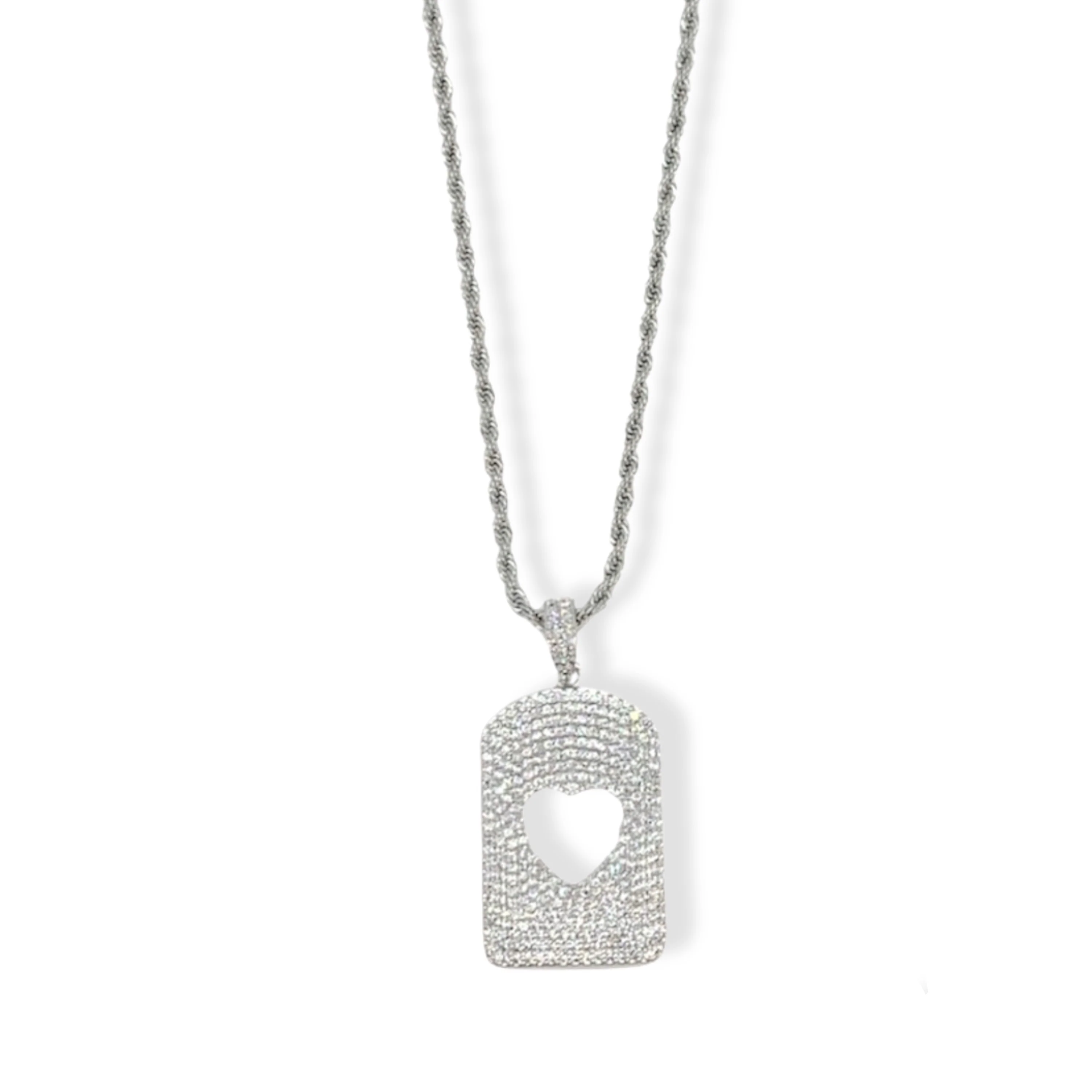 SILVER HEART TAG necklace - Image 2