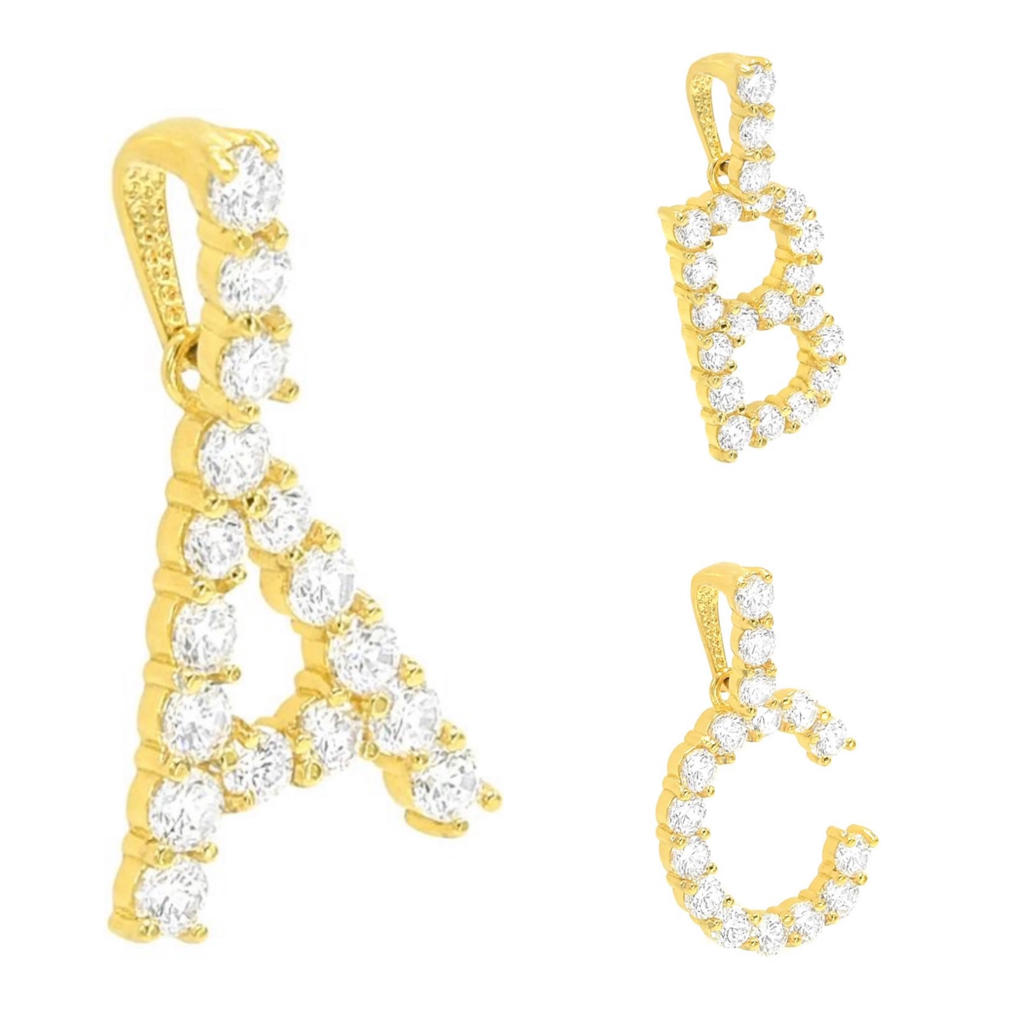 GOLD SIMPLE CRYSTAL INITIAL necklace - Image 2