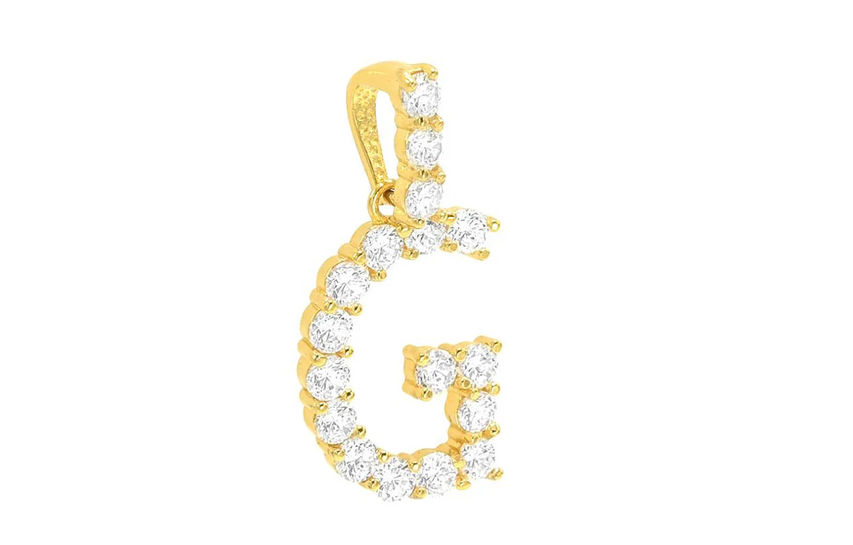 GOLD SIMPLE CRYSTAL INITIAL necklace - Image 7