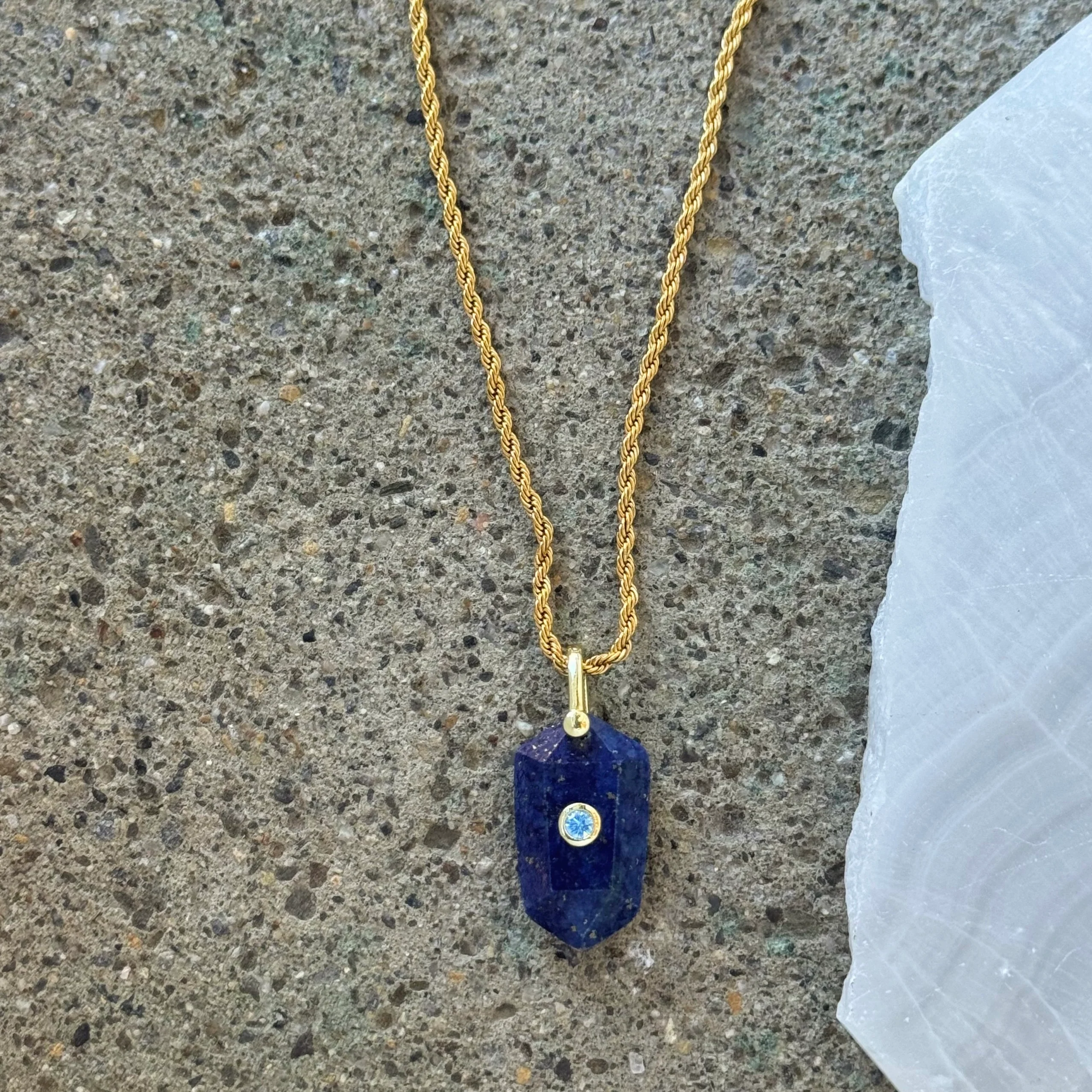 HEXAGON CUT LAPIS LAZULI necklace