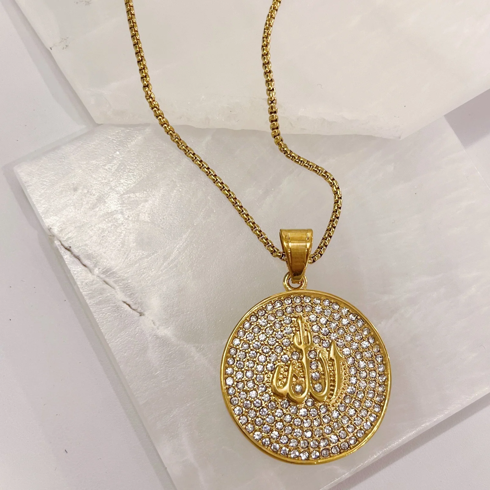 LARGE ALLAH CRYSTAL necklace