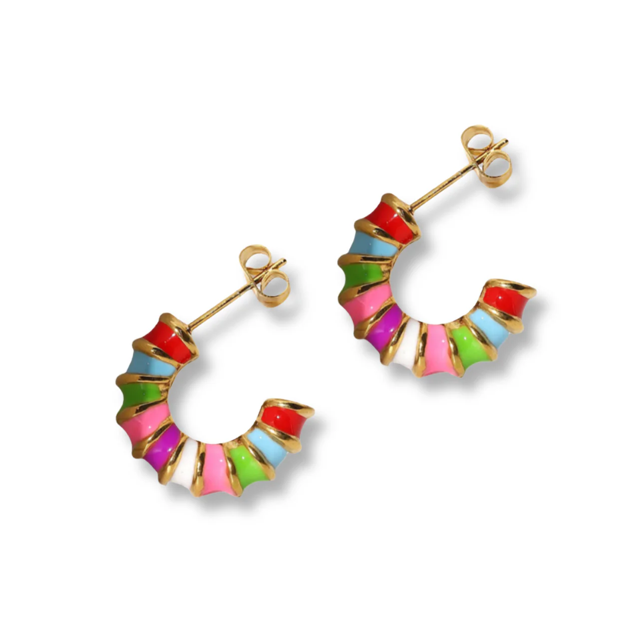 ENAMEL MULTICOLOR HOOP earrings - Image 2