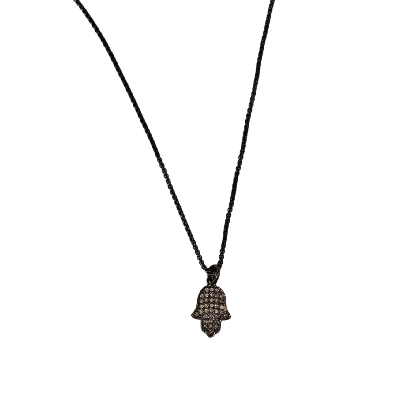BLACK ONYX HAMSA II SUPER MINI necklace - Image 2