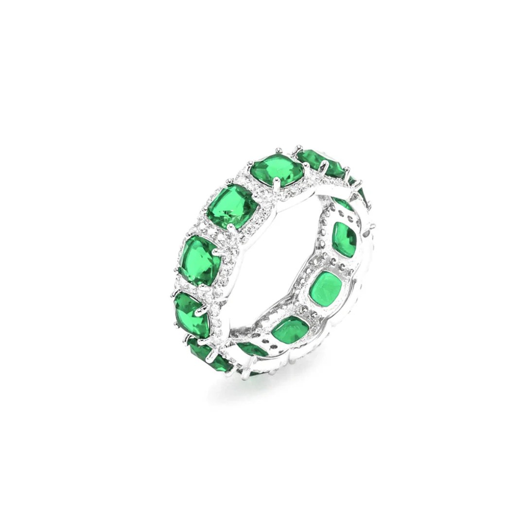 SILVER OXANA EMERALD CUSHION CUT ring - Image 2