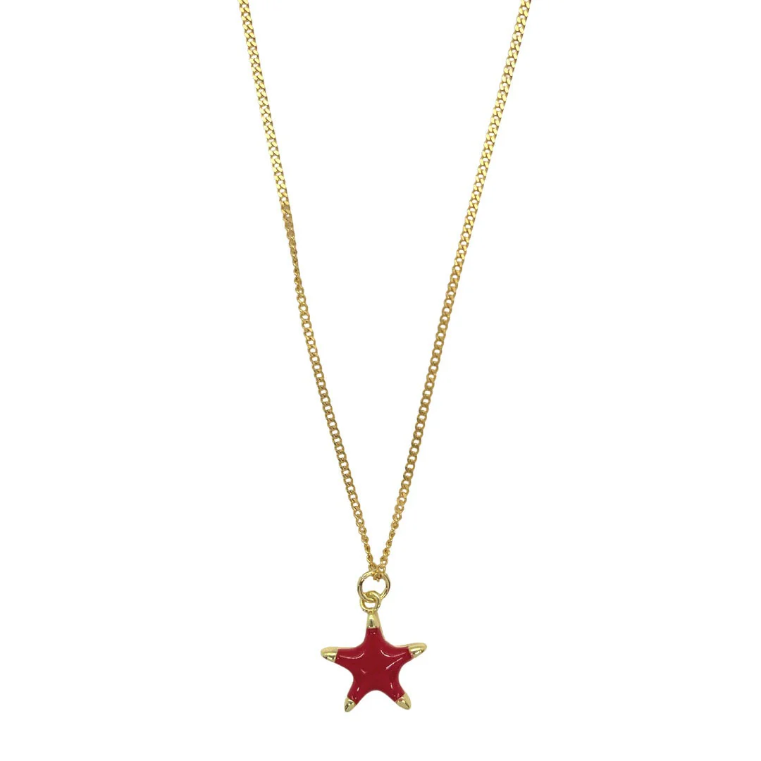 RED ENAMEL STAR MINI necklace - Image 2