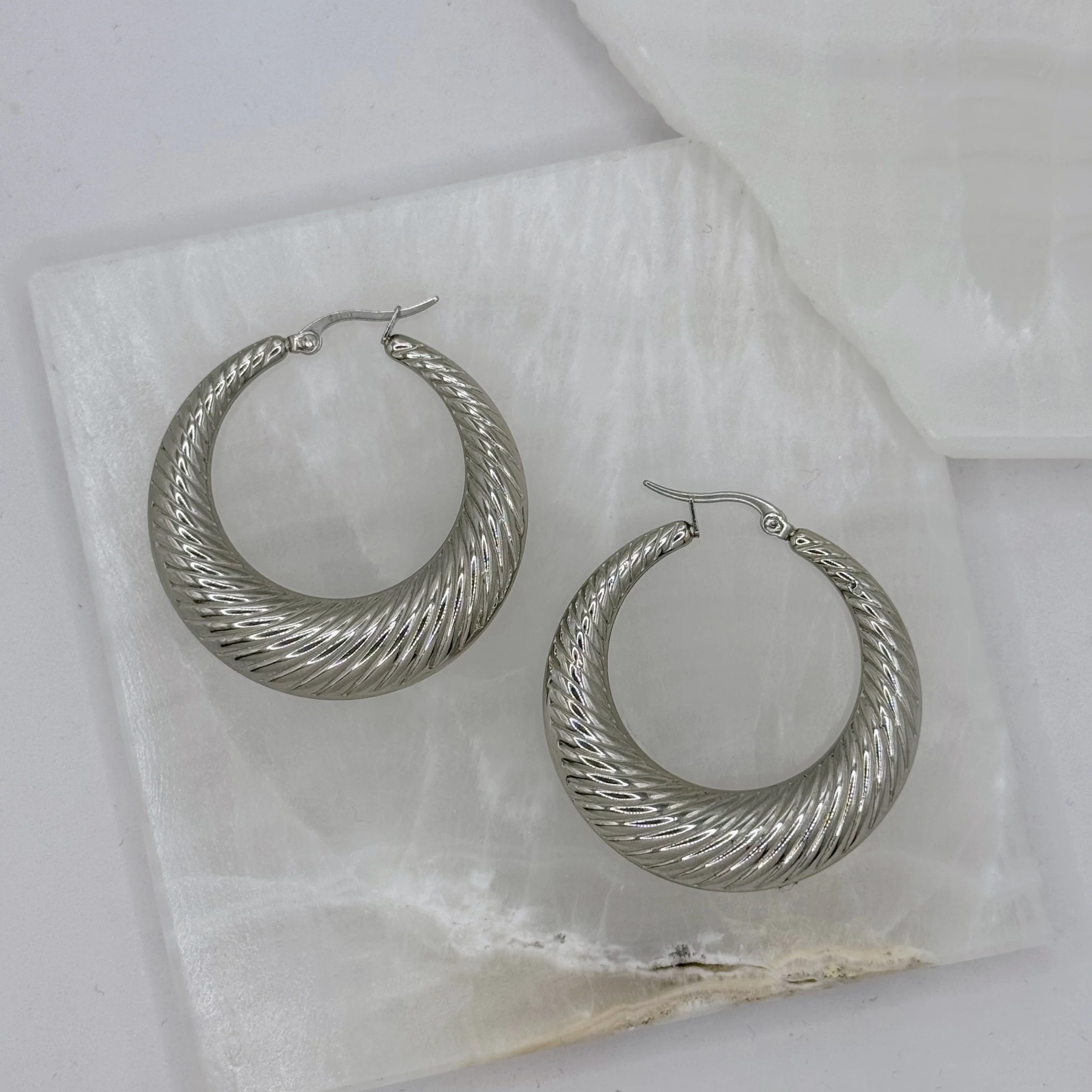 40MM SILVER CATERINA HOOP earrings