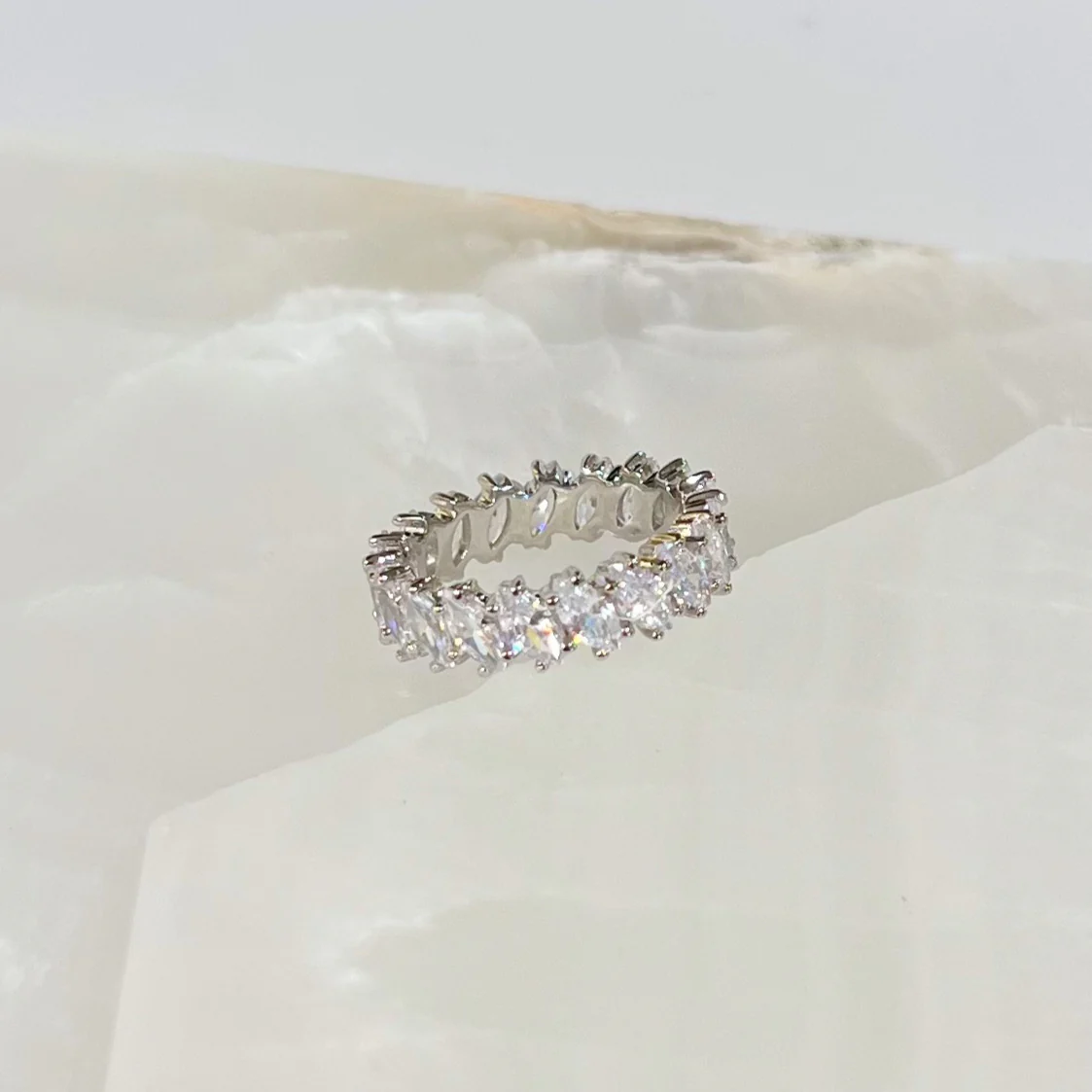 SILVER RAYAN MARQUIS ring