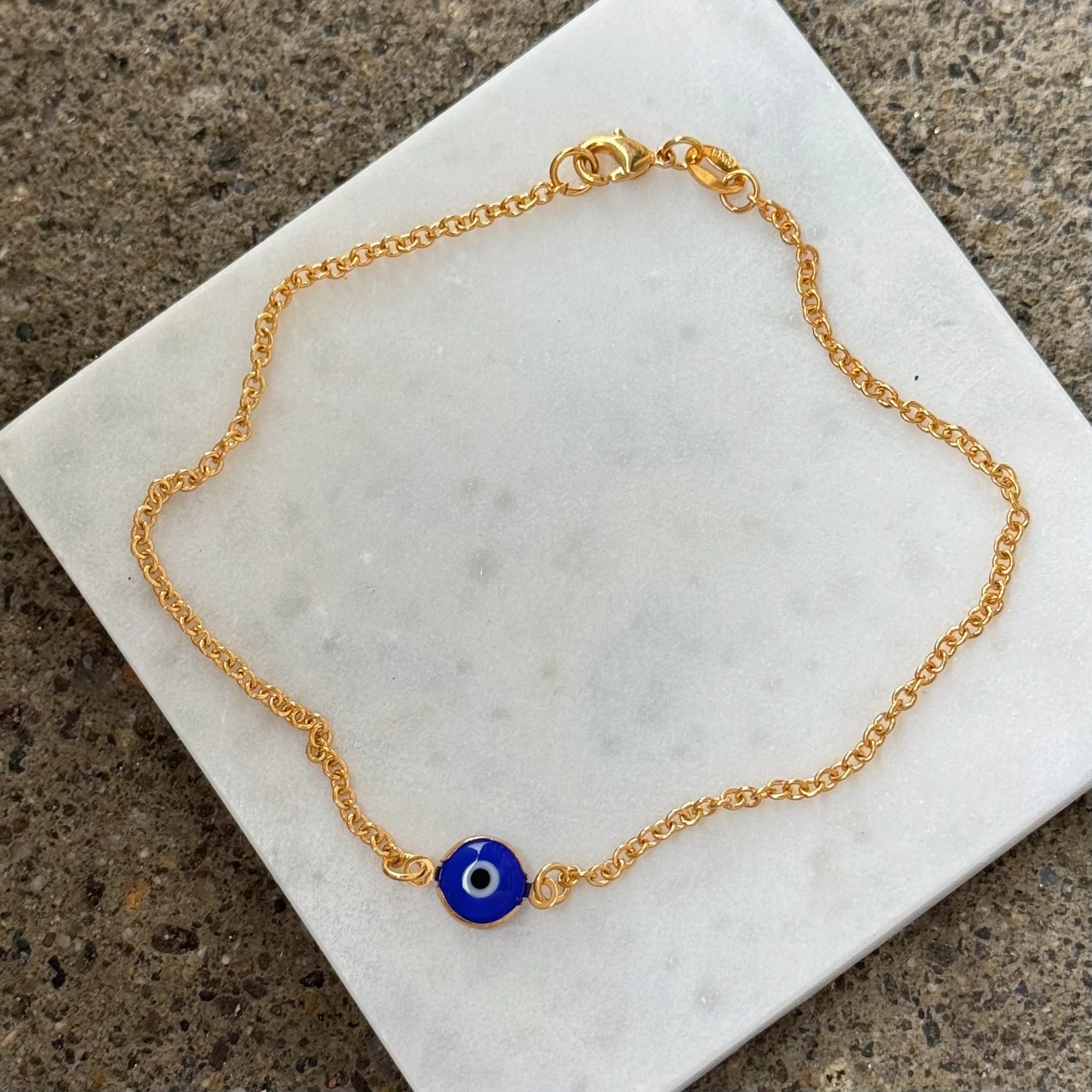 SINGLE DARK BLUE EVIL EYE anklet