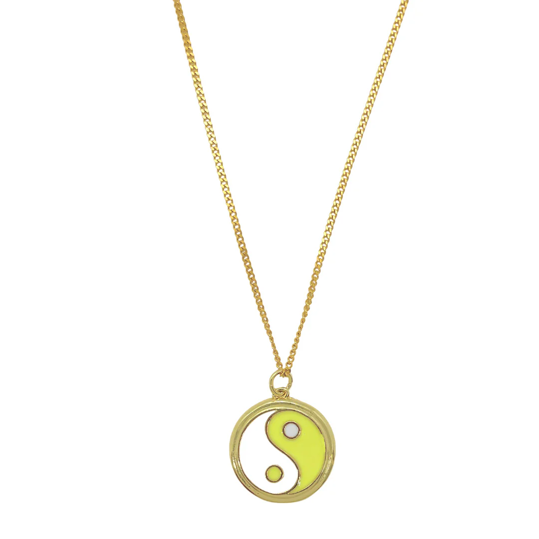YELLOW ENAMEL YIN YANG necklace - Image 2